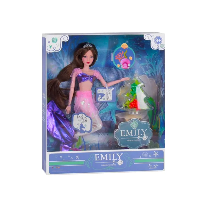 Кукла "Emily" "Русалка" с аксессуарами, шарнирная QJ092A р.28.5*6.5*32.5см (Лял7392)