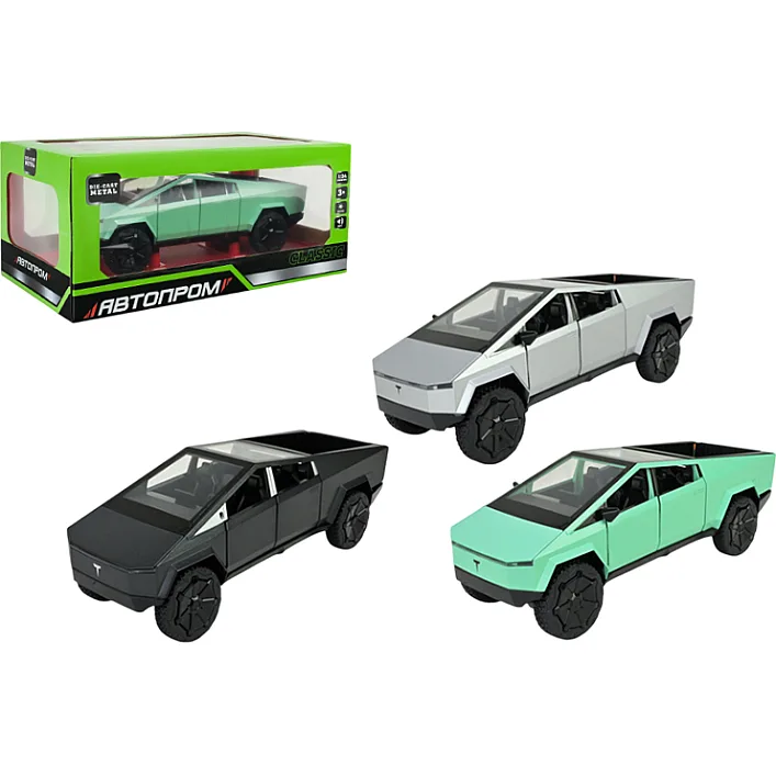 Машина металева AP7725 Tesla pickups, 1:24 батарейка, світло, звук, відкриваються двері,коробка р. 2