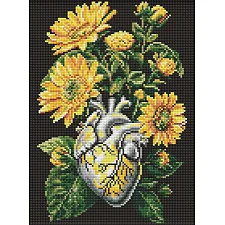 Алмазная мозаика "Подсолнухи и сердце" ©art_selena_ua AMO20178, 30х40 см