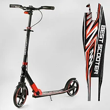 Самокат алюминиевый "Best Scooter" 10304 (2) колеса PU, ФАРА, зажим руля, d передних колес - 230мм, d задних колес 200мм, 1 амортизатор передний
