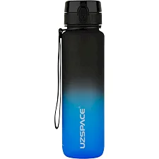 Бутылка для воды UZSPACE 3038(Black-Blue) 1000 мл, черно-синяя