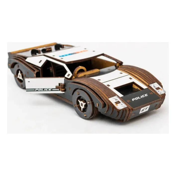 Деревянный 3D конструктор "Fast Car GT" Puz-26916 164 дет., полиция, р. модели 23*6*11 см PuzzleOk (Дер9269)