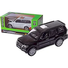Машина металлическая АВТОПРОМ 68463W 1:33 "Mitsubishi Pajero 4WD Turbo", на батарейках, свет, звук, открывающаяся дверь, коробка 18*9*8 см (Маш8463)