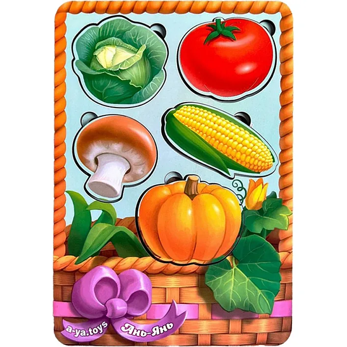 Настольная развивающая игра "Корзина с овощами-2" Ubumblebees (ПСФ043) PSF043 сортер-вкладыш