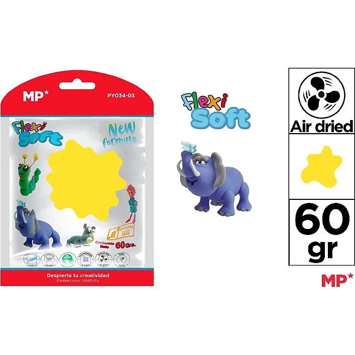 Паста для лепки, желтая 60г, Madrid Papel (53399)