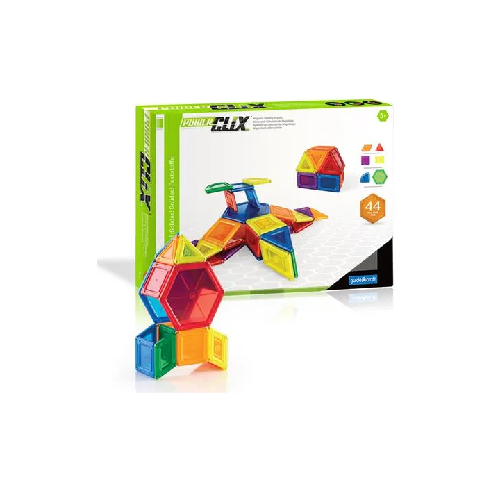 Магнитный конструктор Guidecraft PowerClix Solids, 44 детали (G9421)