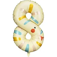 Фольгированный шарик цифра "8" змея Party Deco (55х88см) 1шт. (Дер6219)