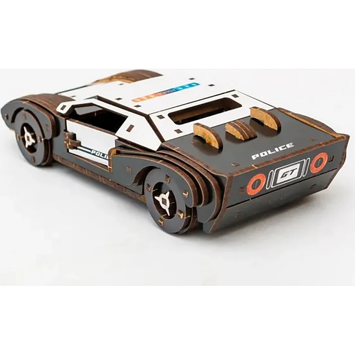 Деревянный 3D конструктор "Fast Car GT" Puz-26916 164 дет., полиция, р. модели 23*6*11 см PuzzleOk (Дер9269)