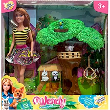 Кукла 58433 (6) "Wendy", "Спасительница животных", высота 30 см, декорации, фигурки животных, в коробке