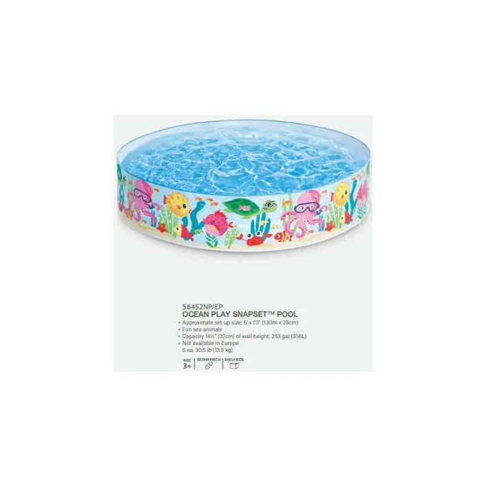 Intex Басейн 56452 NP "Океан" (6) розміром 183x38 см, об'єм: 958л при 80 наповненні, від 3-х років