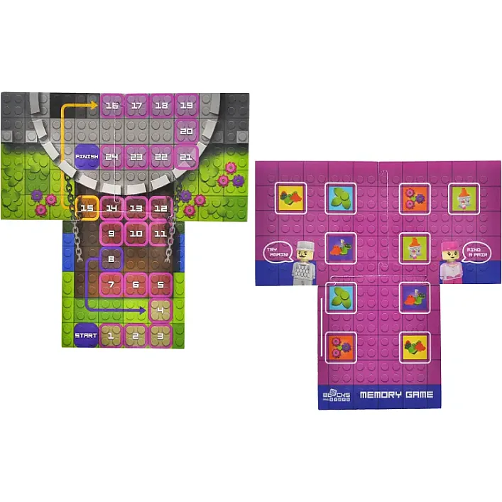 Конструктор "Block&Steps: Дракон и замок" + ходилка и мемори игра 3в1, 43дет. QB300-106 qbee (Кон7636)