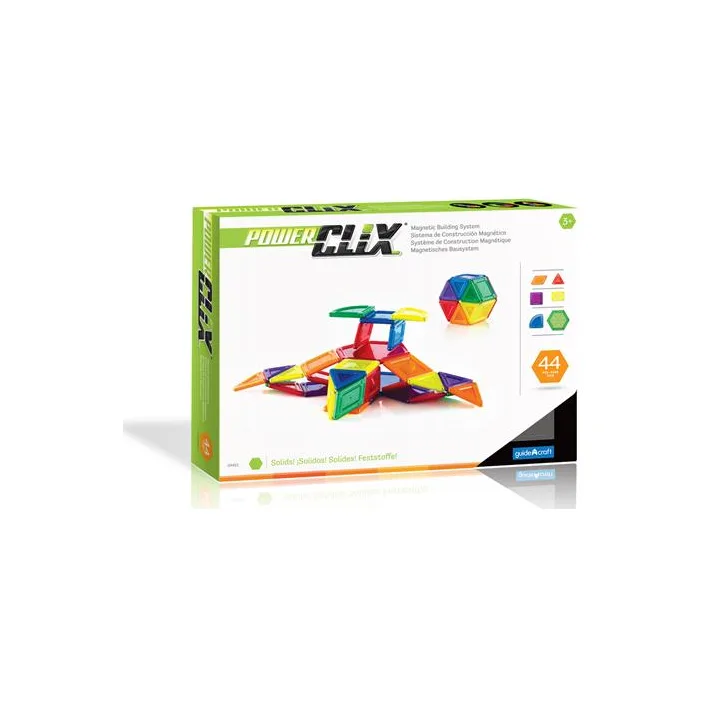 Магнитный конструктор Guidecraft PowerClix Solids, 44 детали (G9421)