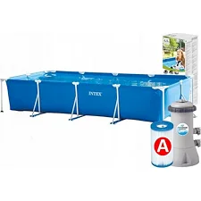 Intex Басейн каркасний 28274 NP (1) 450х220х84см, Об`єм:7127 л при 90 заповненні, (2006 л/год) насос-фільтр, в коробці