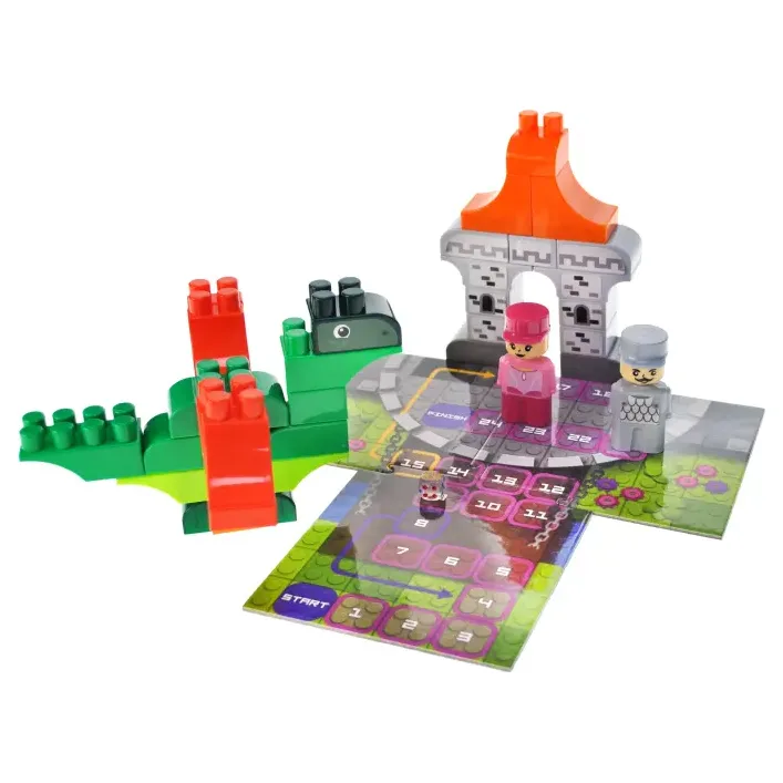 Конструктор "Block&Steps: Дракон и замок" + ходилка и мемори игра 3в1, 43дет. QB300-106 qbee (Кон7636)