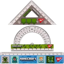 Набор линеек Yes (3 предмета) "Minecraft" линейка 15 см 370674 (Кнц9325)