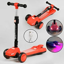 Самокат трехколесный LT-12857 Best Scooter с парогенератором (6) складной руль, ЗВУК МАШИНЫ, ДЫМ, СВЕТ, пластмассовый, колеса PU 120х35мм, в коробке
