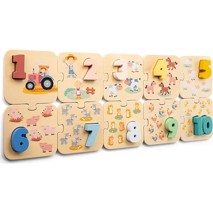 Игрушечный набор Пазл Ферма с цифрами, New Classic Toys (05181)