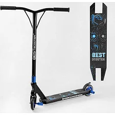 Самокат трюковый Best Scooter 54528 (1) HIC-система, ПЕГИ, алюминиевый диск и дека, колёса PU d-110мм, ширина руля-52см, высота - 83см, в коробке