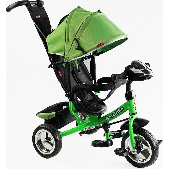 Велосипед 3-х колесный 69-067 Best Trike (1) КОЛЕСО ПЕНА, d=25см переднее, d=20см задние, фара музыкальная, USB, Bluetooth, в коробке
