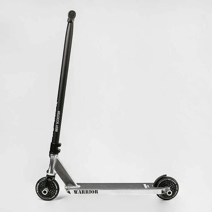 Самокат трюковый Т-30401 Best Scooter (4) "Warrior", HIC-система, ПЕГИ, алюминиевый диск и дека, колёса PU, d=120мм, ширина руля 58 см