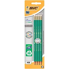 Карандаш чернографитовый BIC "Evolution Eco", с резинкой, 655HB, 4шт в блистере (Кнц9638)