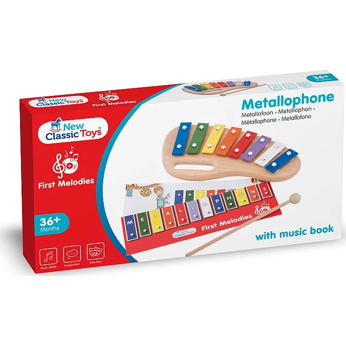 Дитячий металофон із музичною книгою 8 нот, New Classic Toys, 10210 від 3+ років