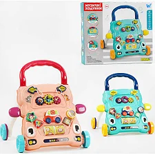 Ходунки-каталка з ігровим центром 67127 (12) "WToys", 2 кольори, ОЗВУЧ. УКРАЇНСЬКОЮ, сортер, шестерні, світло, пісні, казки, на батарейках, в коробці