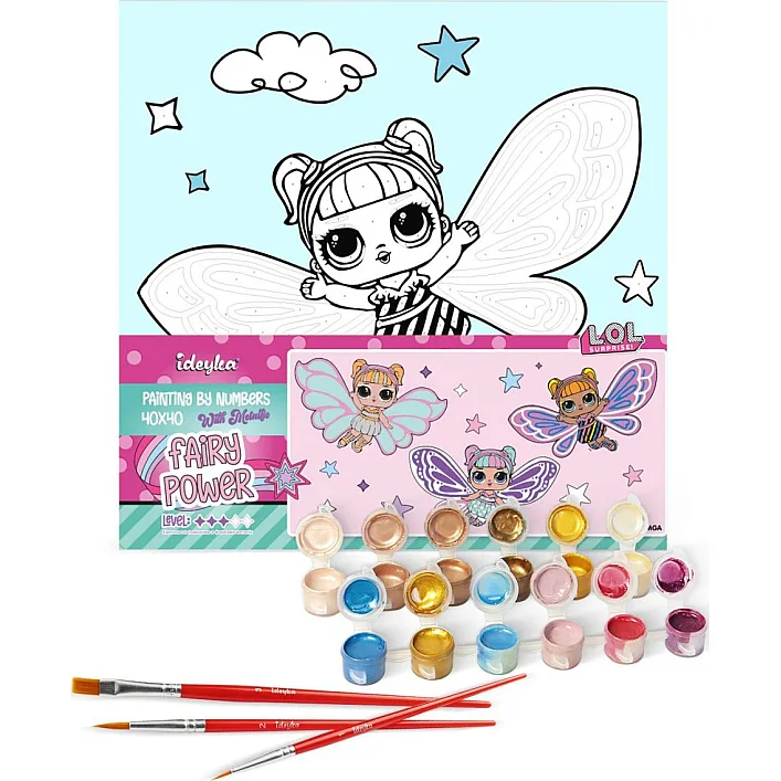 Набор для росписи по номерам для детей "L.O.L. Surprise! O.M.G. Fairies Flutterstar" 40х40см IDEYKA (Нас8614)