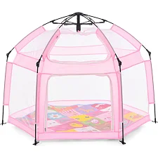 Дитячий манеж MR 1512 Powder Pink 146×127×110 см