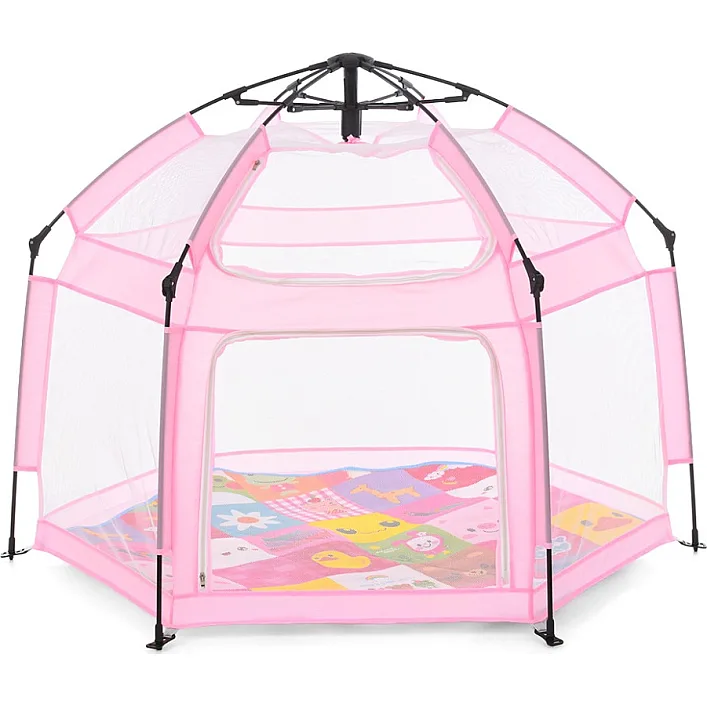 Дитячий манеж MR 1512 Powder Pink 146×127×110 см