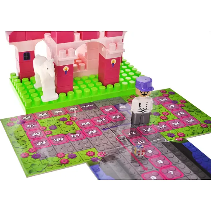 Конструктор "Block&Steps: Замок Принцессы" + ходилка и мемори игра 3в1, 74дет. QB300-004 qbee (Кон3934)
