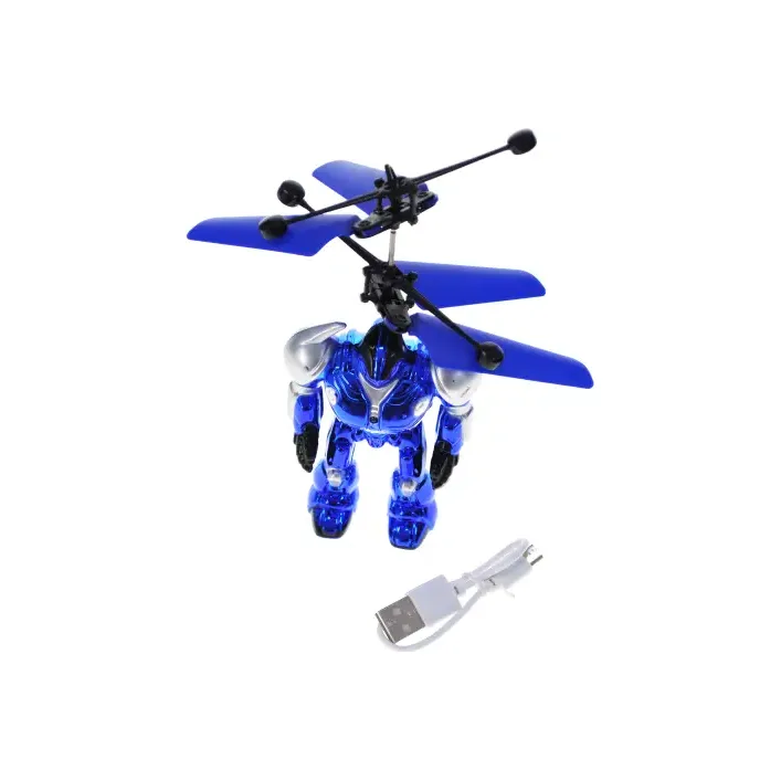 Робот-запускачка р/к JYX2076, аккумулятор, 3 цвета, летающее, USB-заряжательное устройство, короб. 16*5*18см (Хло6585)