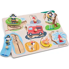 Пазл Пожарная бригада New Classic Toys, деревянный, 8 частей, арт. 10433