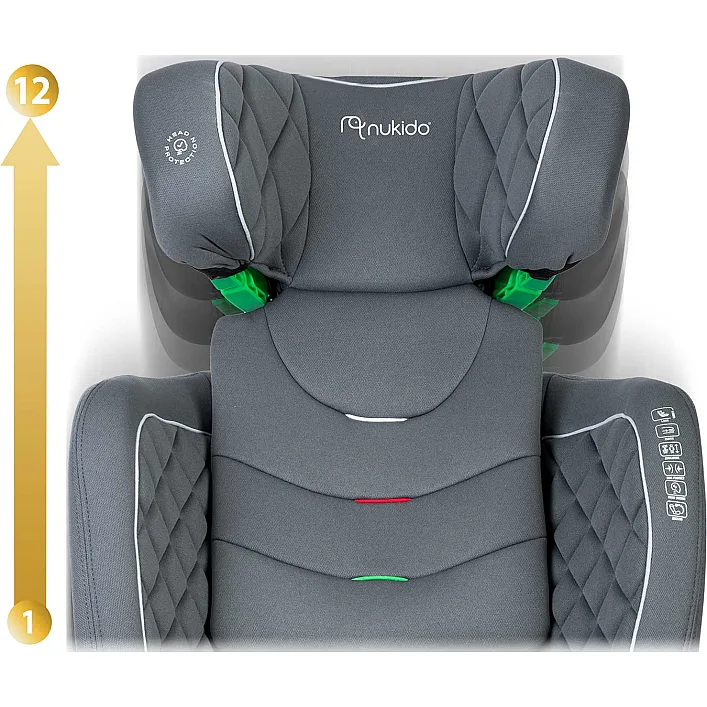 Автокрісло Nukido Louis ISOFIX 15-36 кг, сіре