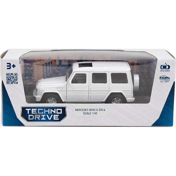 Автомодель - MERCEDES BENZ G350 (белый) 250275 в коробке TechnoDrive (Маш0275)