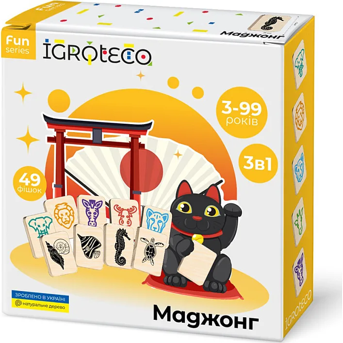 Дерев'яна гра "Дитячий Маджонг" 49 дет. 900552 IGROTECO (Дер0552)