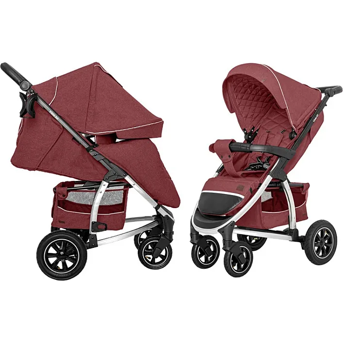 Коляска прогулочная CARRELLO Vista CRL-5511 Ruby Red лен L (Нем2590)
