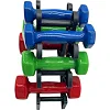Набор виниловых гантелей на подставке Vinyl Dumbbell Set NE-VIN-125, 2 шт по 1 кг, 1,5 кг, 2 кг