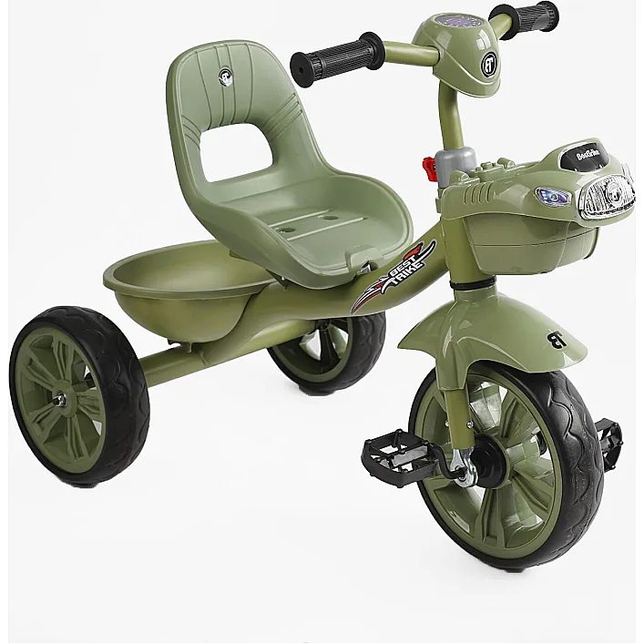 Велосипед 3-х колесный BS-60417 "Best Trike" (1) колеса EVA переднее 10', заднее 8', стальная рама, УКР. ВЗУЧИВАНИЕ, корзина, в коробке