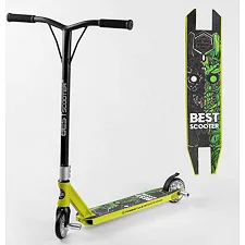 Самокат трюковый Best Scooter 57870 (1) HIC-система, ПЕГИ, алюминиевый диск и дека, колёса PU d-110мм, ширина руля-52см, высота - 83см, в коробке