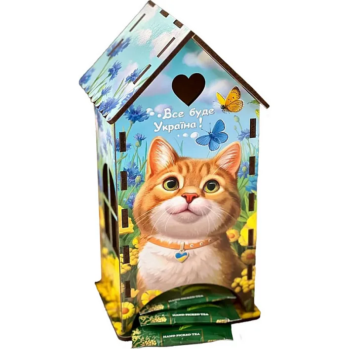 Чайный домик "Рыжий котик" Ubumblebees (ПСФ156) PSF156 деревянный