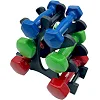 Набор виниловых гантелей на подставке Vinyl Dumbbell Set NE-VIN-125, 2 шт по 1 кг, 1,5 кг, 2 кг