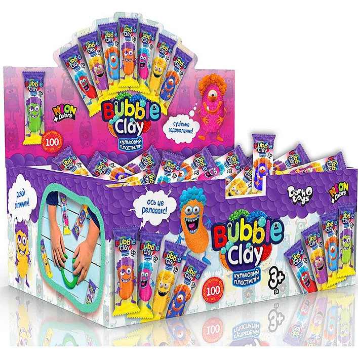 Брикет шарикового пластилина "Bubble Clay" (укр)