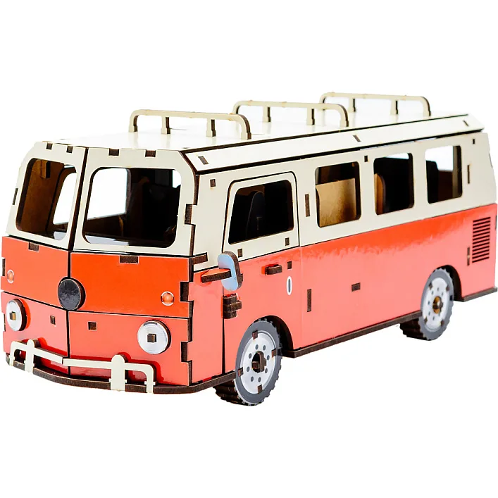 Деревянный 3D конструктор "Микроавтобус" Puz-00926 р.29,7*13,2*11,8см PuzzleOk (Дер7927)