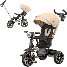 Детский трехколесный Велосипед TILLY DYNAMIC (T-3810 BEIGE) поворотное сиденье, складной руль