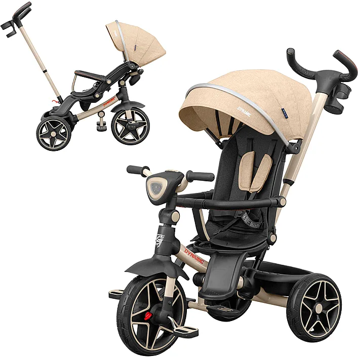 Детский трехколесный Велосипед TILLY DYNAMIC (T-3810 BEIGE) поворотное сиденье, складной руль