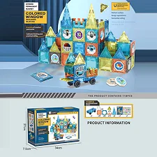 Магнітний конструктор 6687 A (18) 118 деталей, в коробці