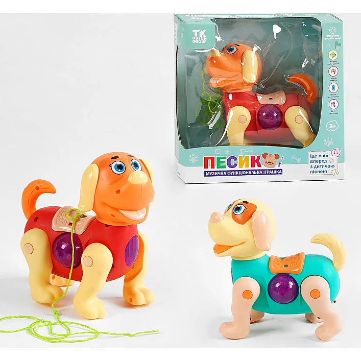 Музыкальная игрушка &ldquo;Песик&rdquo; TK - 20863 (48/2) "TK Group", 2 цвета, ОСВУЧЕНИЕ УКРАИНСКИМ ЯЗЫКОМ, на батарейках, звук, подсветка, в коробке
