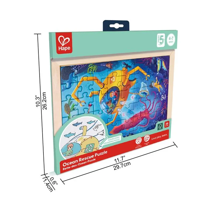 Пазл Hape Океан с раскраской (E1643)