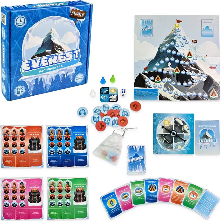 Карточная игра "Everest" 30417 карточки 110 штук, жетоны 37 штук